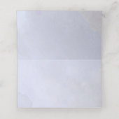 Elegante Blauwe Bloem Aangepaste Trouwtafel Plaatskaartje (Binnenkant ongevouwen)