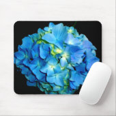 Elegante blauwe bloem bloemenhortensia muismat (Met muis)