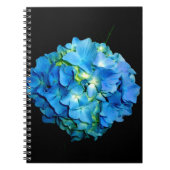 Elegante blauwe bloem bloemenhortensia notitieboek (Voorkant)