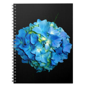 Elegante blauwe bloem bloemenhortensia notitieboek