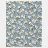 Elegante Blauwe Bloem Bloesem Fleece Deken (Voorkant)