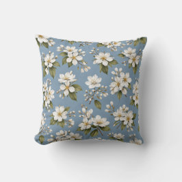 Elegante Blauwe Bloem Bloesem Kussen