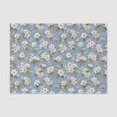 Elegante Blauwe Bloem Bloesem Tissuepapier (Voorkant)
