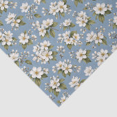 Elegante Blauwe Bloem Bloesem Tissuepapier (Detail)