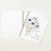 Elegante  Blauwe Bloem Boeket Bloemen 2026 Planner (Display)