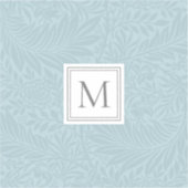 Elegante blauwe bloem botanische monogram sticker (Voorkant)