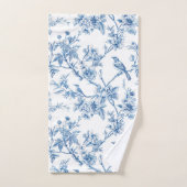 Elegante blauwe bloem chinoiserie  bad handdoek (Handdoek)