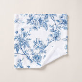 Elegante blauwe bloem chinoiserie  bad handdoek (Wasdoekje)
