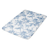 Elegante blauwe bloem chinoiserie  badmat (Gekanteld)
