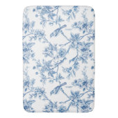 Elegante blauwe bloem chinoiserie  badmat (Voorkant Verticaal)