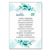 Elegante Blauwe Bloem Custom Wedding Kaart (Achterkant)