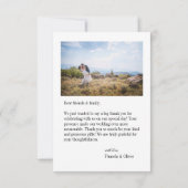 Elegante Blauwe Bloem Foto Bedankkaart (Achterkant)