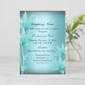 Elegante blauwe bloem fundraiser uitnodiging (Staand voorkant)