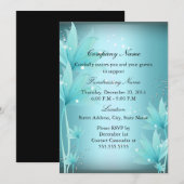 Elegante blauwe bloem fundraiser uitnodiging (Voorkant / Achterkant)