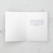 Elegante blauwe bloem gepersonaliseerd Afstuderen Kaart (Binnen)
