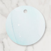 Elegante blauwe bloem gepersonaliseerde bruiloft bedankjes labels (Achterkant)