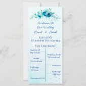 Elegante blauwe bloem gepersonaliseerde bruiloft p (Voorkant)