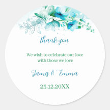 Elegante blauwe bloem gepersonaliseerde bruiloft