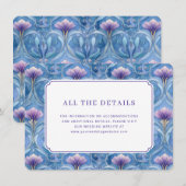 Elegante Blauwe Bloem Informatiekaartje (Voorkant / Achterkant)