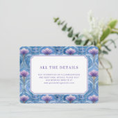 Elegante Blauwe Bloem Informatiekaartje (Staand voorkant)