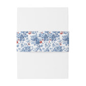 Elegante Blauwe Bloem Initialen Uitnodigingen Wikkel (Achterkant Voorbeeld)