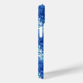 Elegante Blauwe Bloem iPhone Hoes (Achterkant / Rechts)