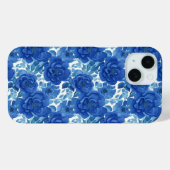 Elegante Blauwe Bloem iPhone Hoes (Achterkant (horizontaal))
