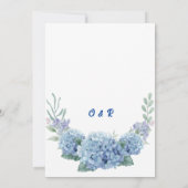 Elegante blauwe bloem met gouden lijst kaart (Achterkant)