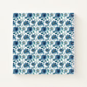 Elegante Blauwe Bloem Notitieboek (Achterkant)