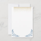 Elegante Blauwe Bloem RSVP Kaart (Achterkant)