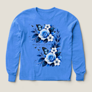 Elegante blauwe bloem waterverf sweatshirt - knus 