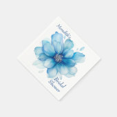 Elegante Blauwe Bloemachtige Bruidsdouche Servet (Hoek)