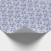 Elegante blauwe bloemachtige bruiloftsborrel in to cadeaupapier (Hoek)