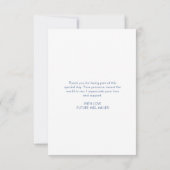 Elegante blauwe bloemblaadjes en Prosecco Bedankkaart (Achterkant)