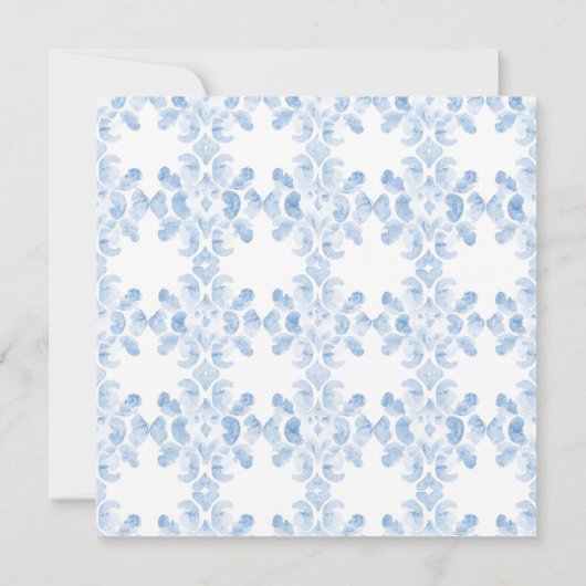 Elegante blauwe bloemen afstuderen brunch Uitnodig Kaart (Achterkant)