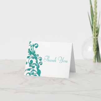 Elegante Blauwe Bloemen Bedankkaart