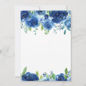 Elegante Blauwe Bloemen Bedankkaart (Achterkant)