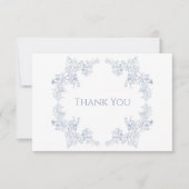 Elegante Blauwe Bloemen Begrafenis Dank u kaart (Voorkant)