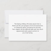 Elegante Blauwe Bloemen Begrafenis Dank u kaart (Achterkant)