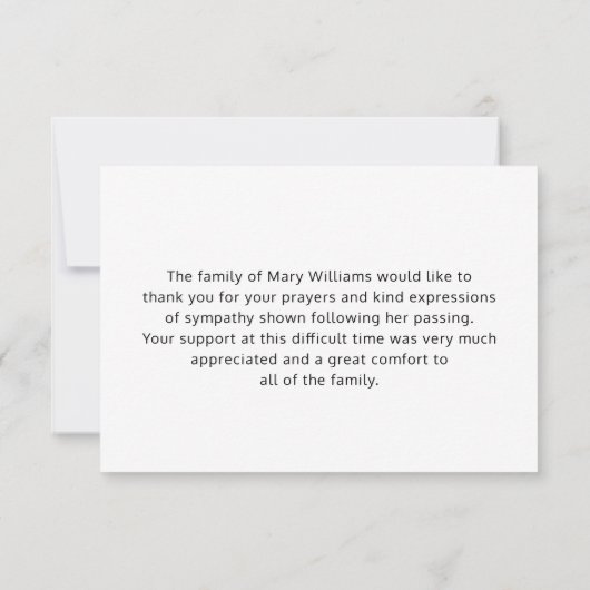 Elegante Blauwe Bloemen Begrafenis Dank u kaart (Achterkant)