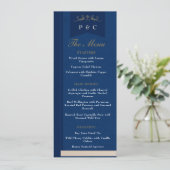 Elegante Blauwe Bloemen Bibliotheek Boek Hoesje br Menu (Staand voorkant)