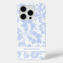 Elegante Blauwe Bloemen Botanisch iPhone 15 Pro Case