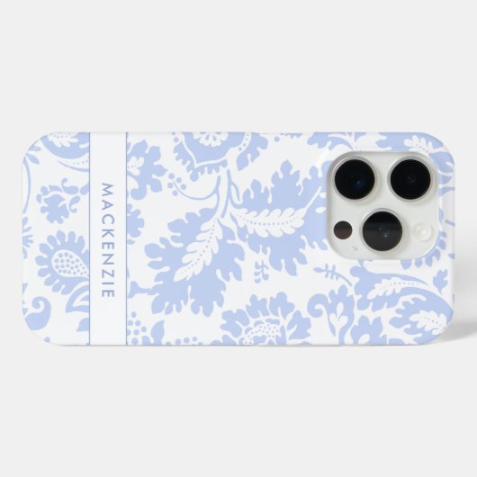 Elegante Blauwe Bloemen Botanisch Case-Mate iPhone Case (Achterkant (horizontaal))