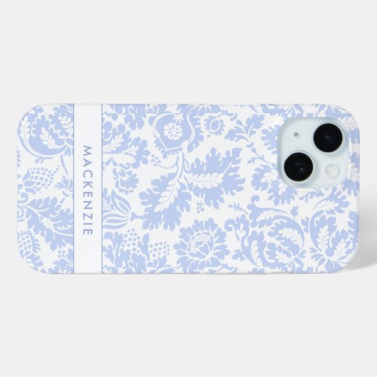 Elegante Blauwe Bloemen Botanisch Case-Mate iPhone Case (Achterkant (horizontaal))