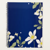 Elegante Blauwe Bloemen Botanische Kunst Planner (Voorkant)