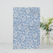 ELEGANTE BLAUWE BLOEMEN BRIEFPAPIER (Staand voorkant)