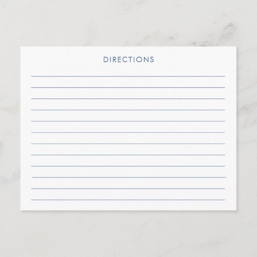 Elegante Blauwe Bloemen Bruids Recept Kaart (Achterkant)