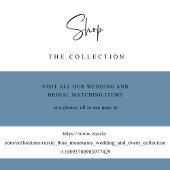 Elegante Blauwe Bloemen Bruidsmeisjes Brunch/Lunch Kaart