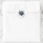 Elegante Blauwe Bloemen bruiloft Dank u Stickers (Tas)