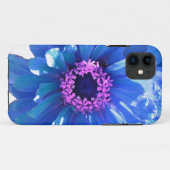 Elegante blauwe bloemen daisy zinnia dahlia Case-Mate iPhone case (Achterkant (horizontaal))
